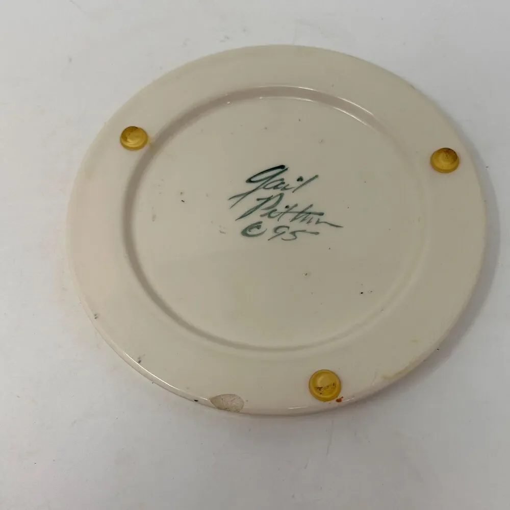 Gail Pittman Annabella Trivet 1995 Signed Ceramic Hot Plate Pottery Decor - READ